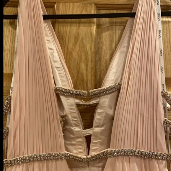 Jovani Sleeveless V Neck Gown W/ Lattice Details - Picture 6 of 15